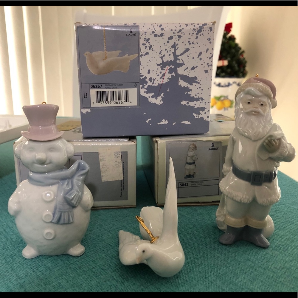 Three Lladro Christmas ornaments